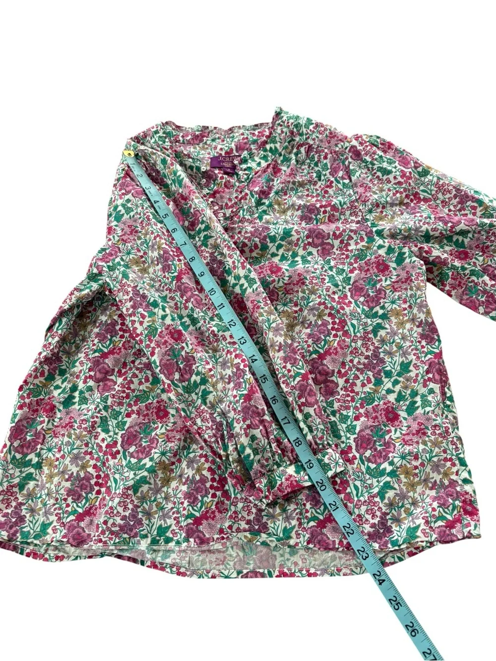 J.Crew X Liberty of London Fabric Edna Floral Puff Sleeve Popover Blouse